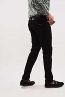 Black Regular Fit Rugged Denim