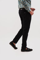 Black Regular Fit Rugged Denim