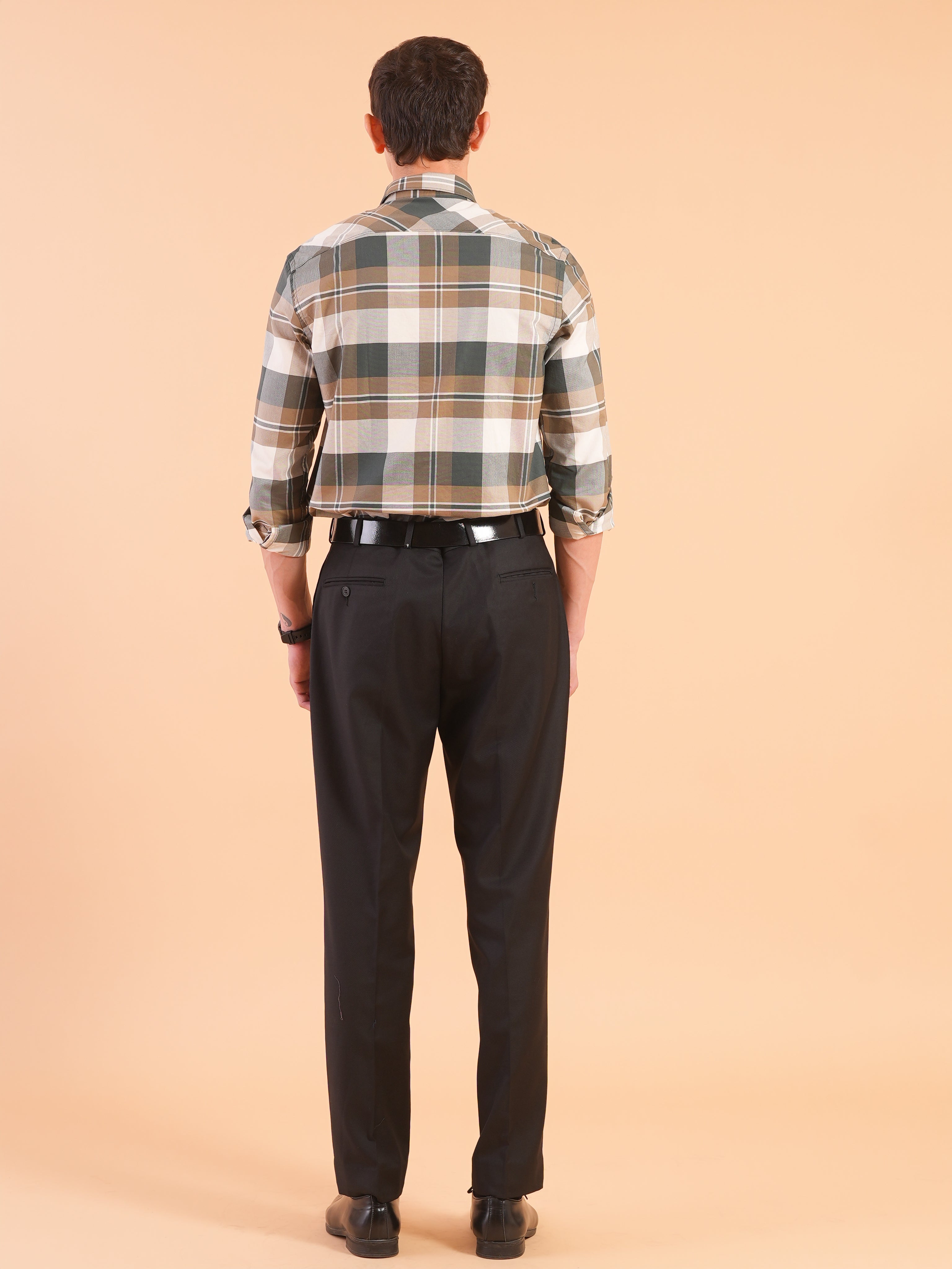 Green Check Regular Fit Shirt