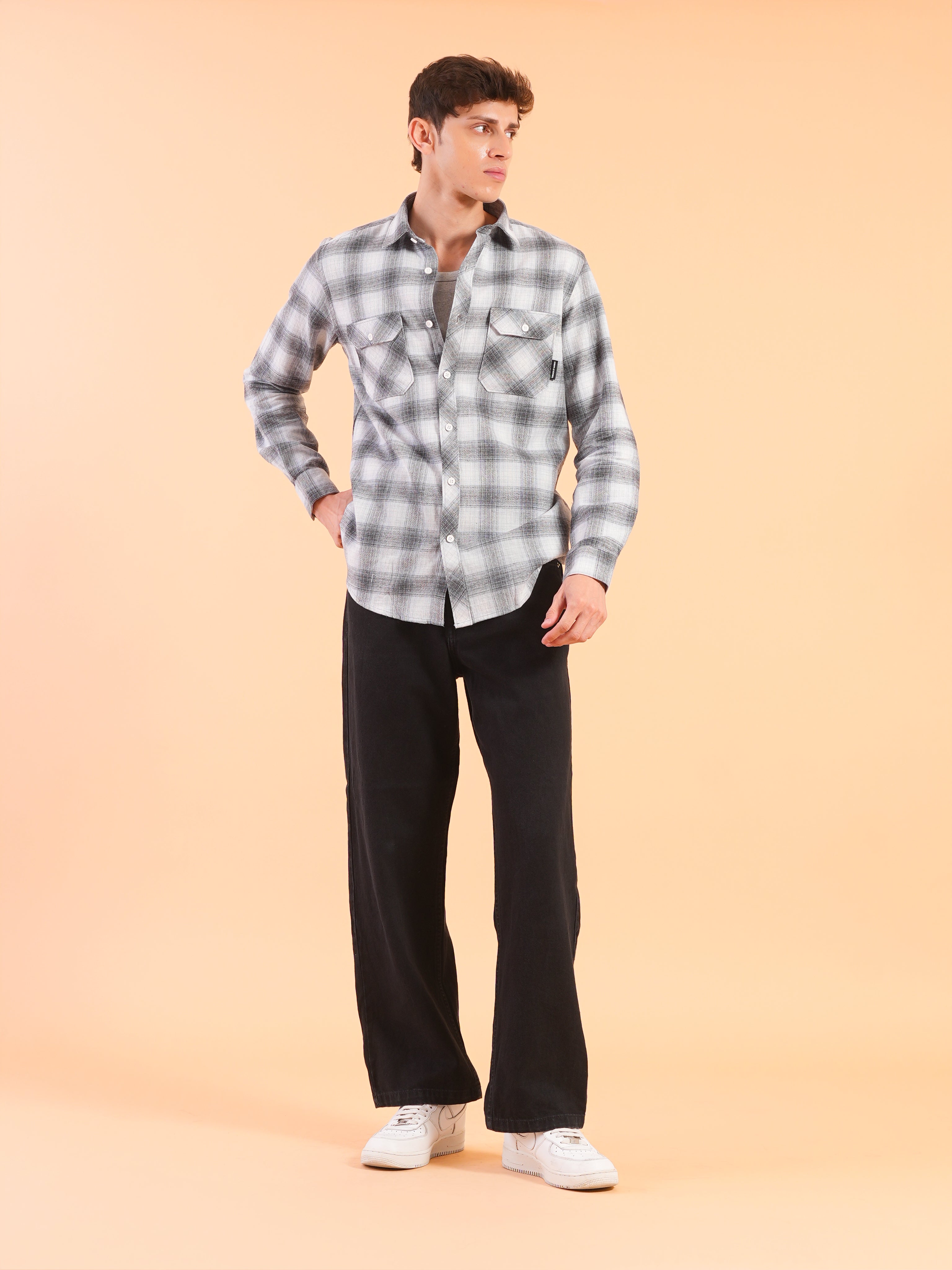 Blue Flannel Check Regular Fit Shirt