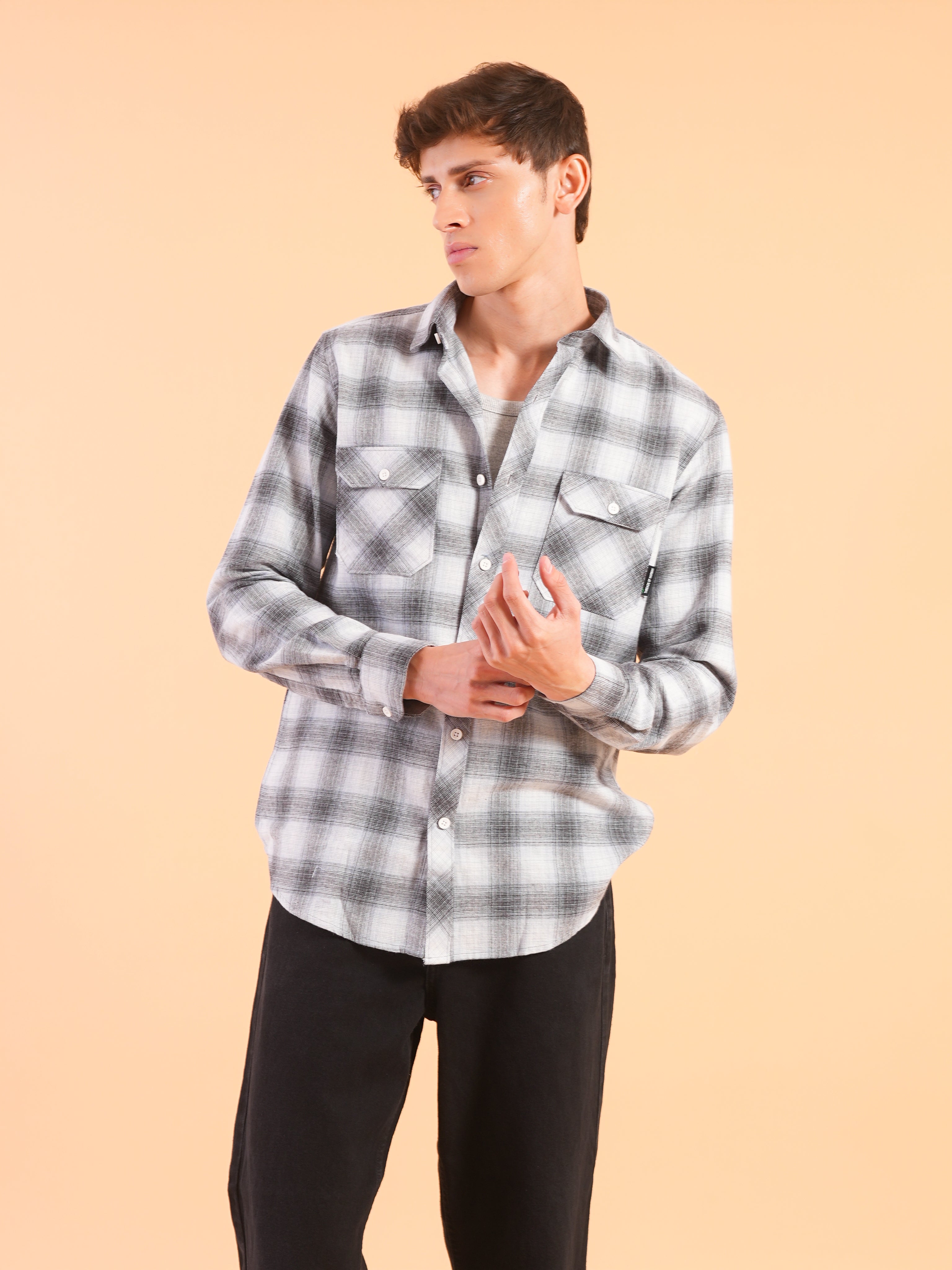 Blue Flannel Check Regular Fit Shirt