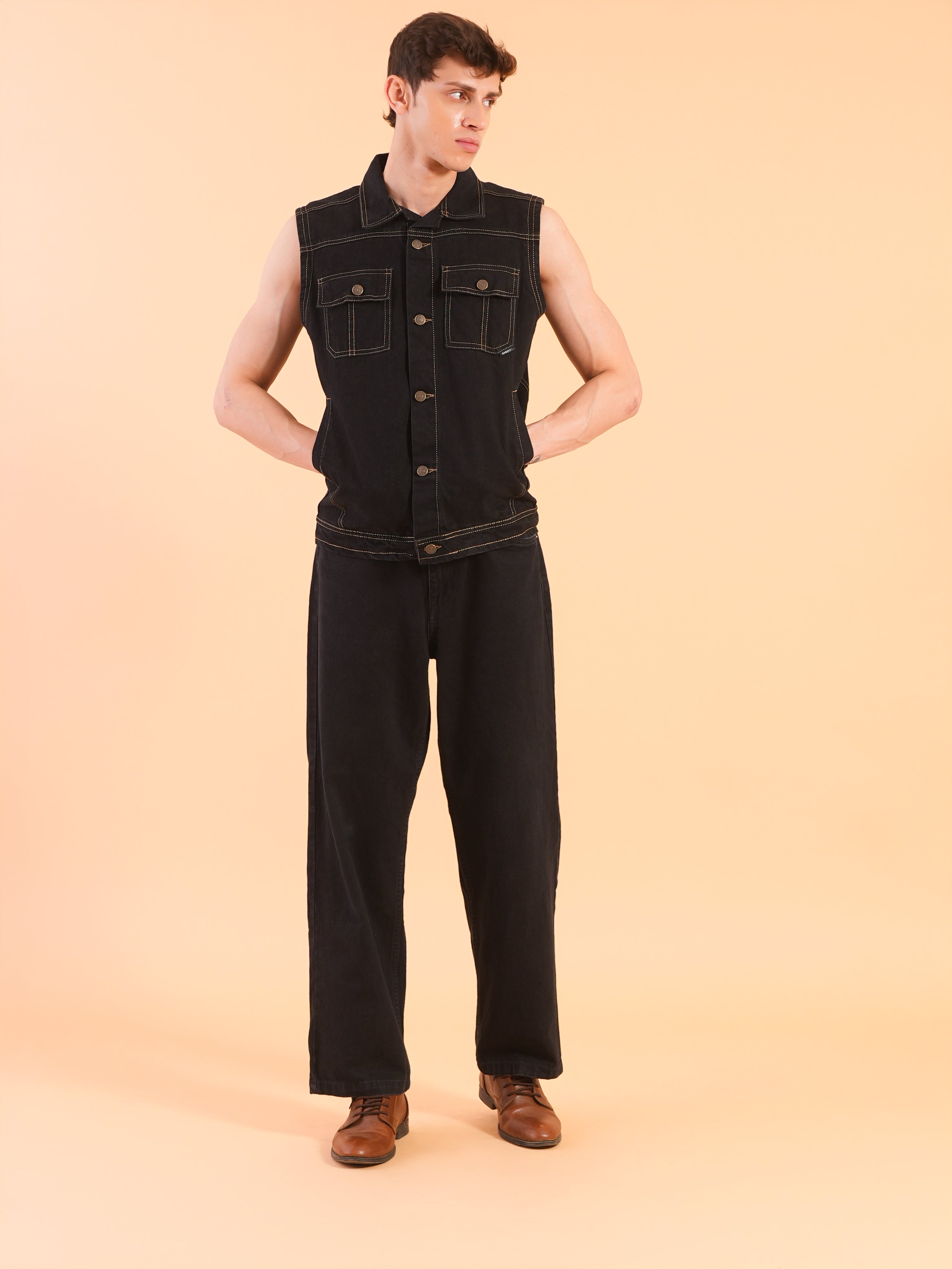 Black Denim Vest