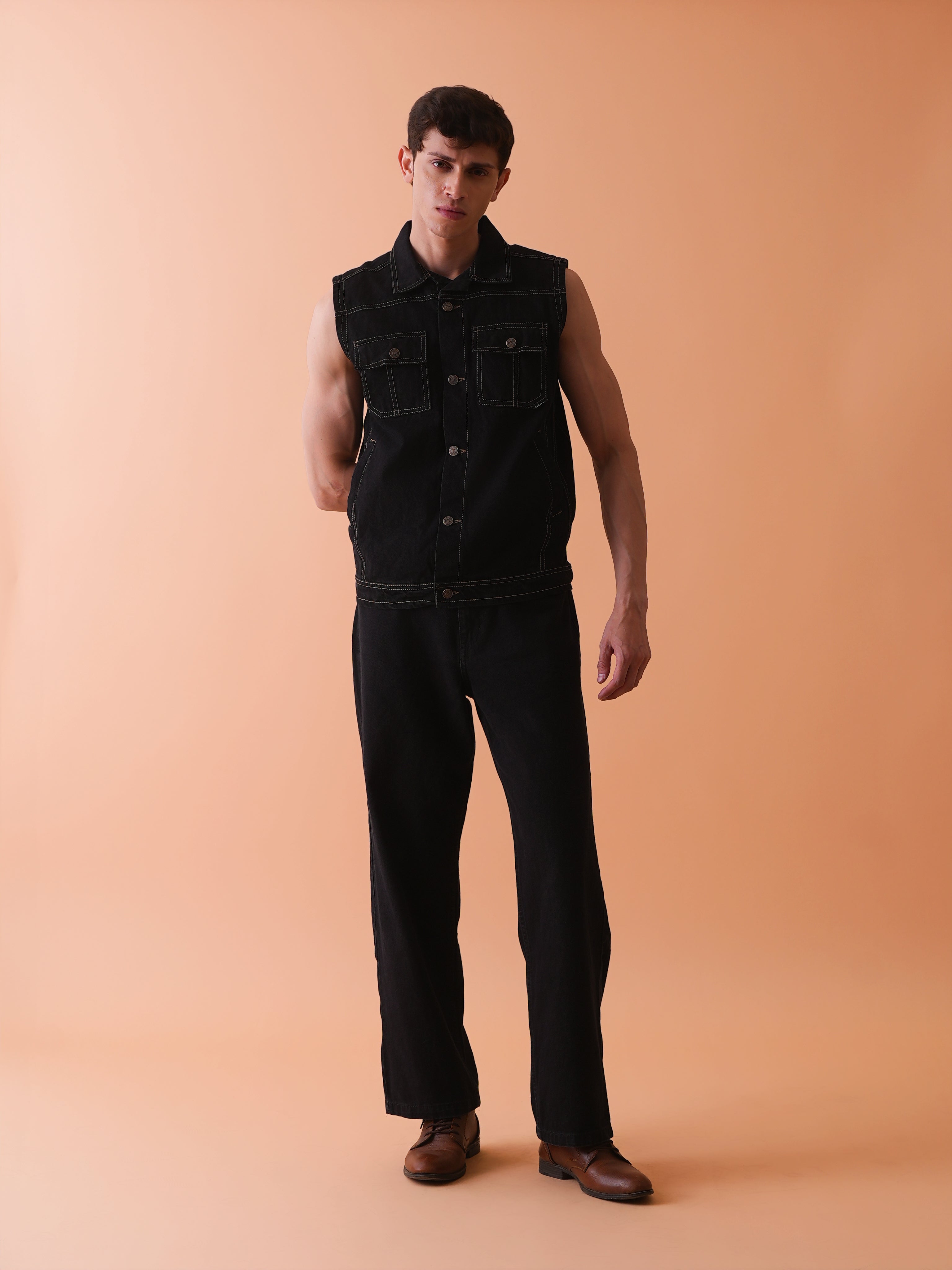 Black Denim Vest