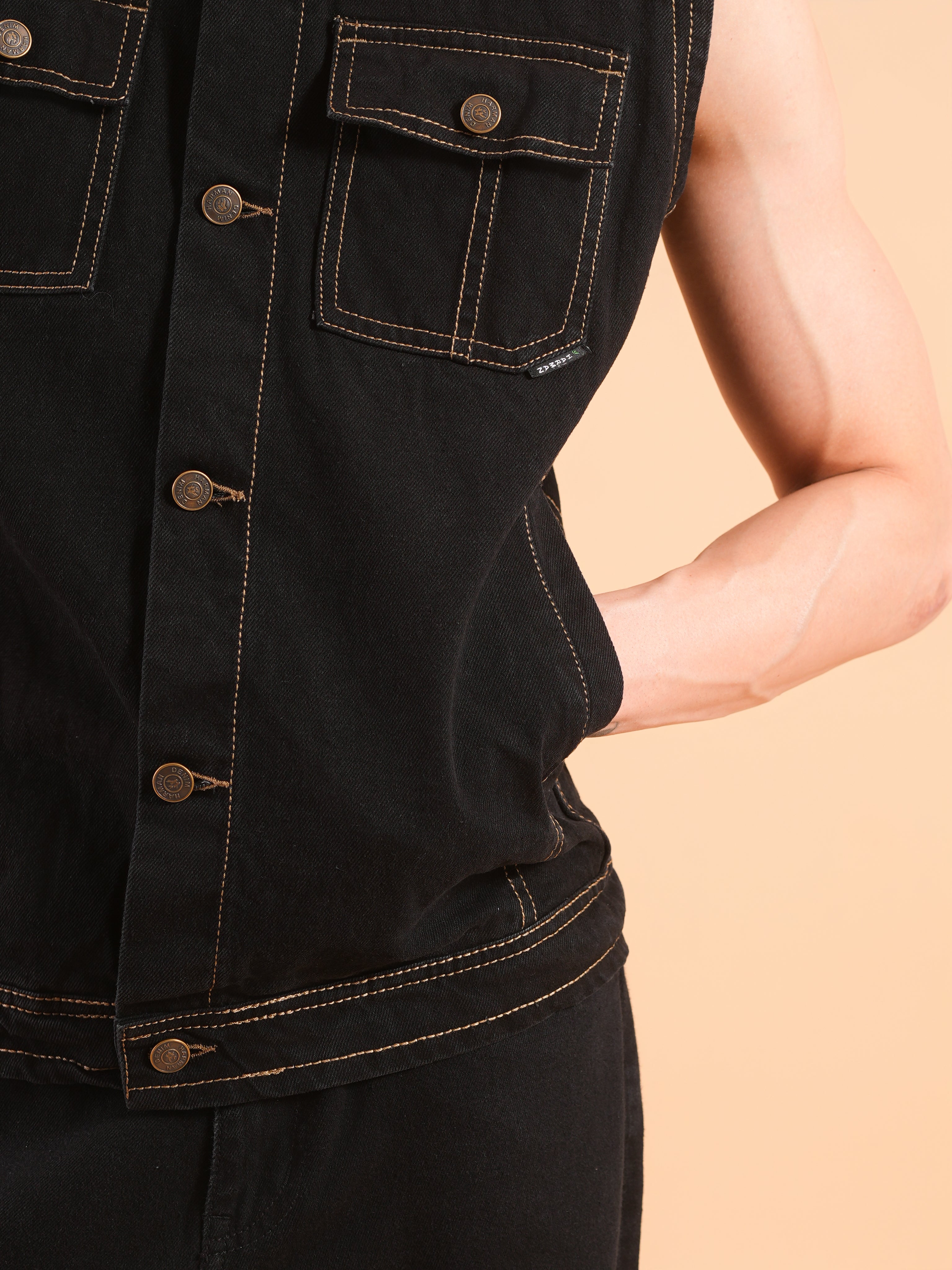 Black Denim Vest