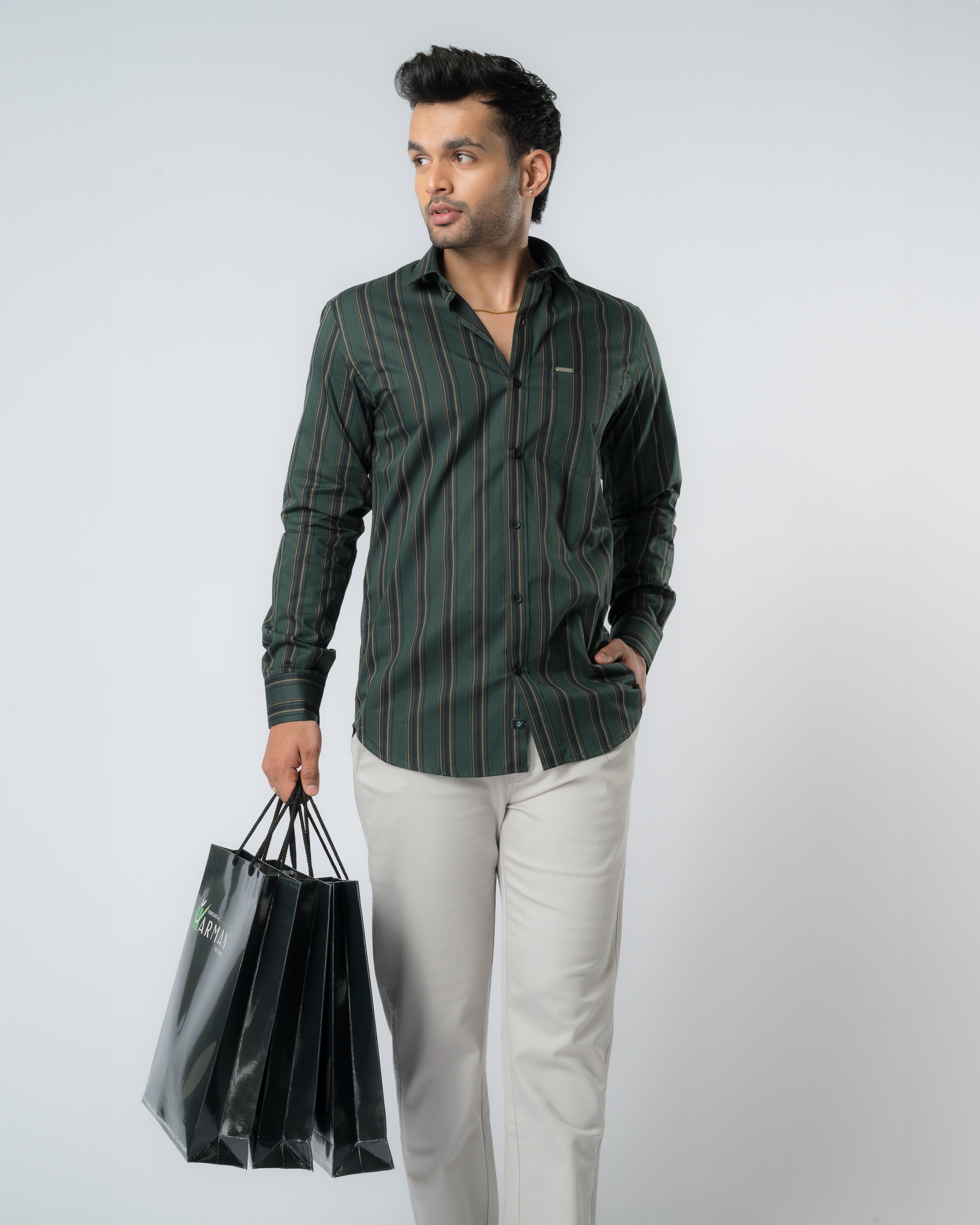 Military Green Slim Fit Shirt