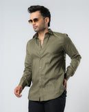 Olive Slate Green Slim Fit Shirt