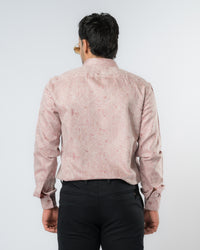 Rosewood Beige Jacquard Slim Fit Shirt