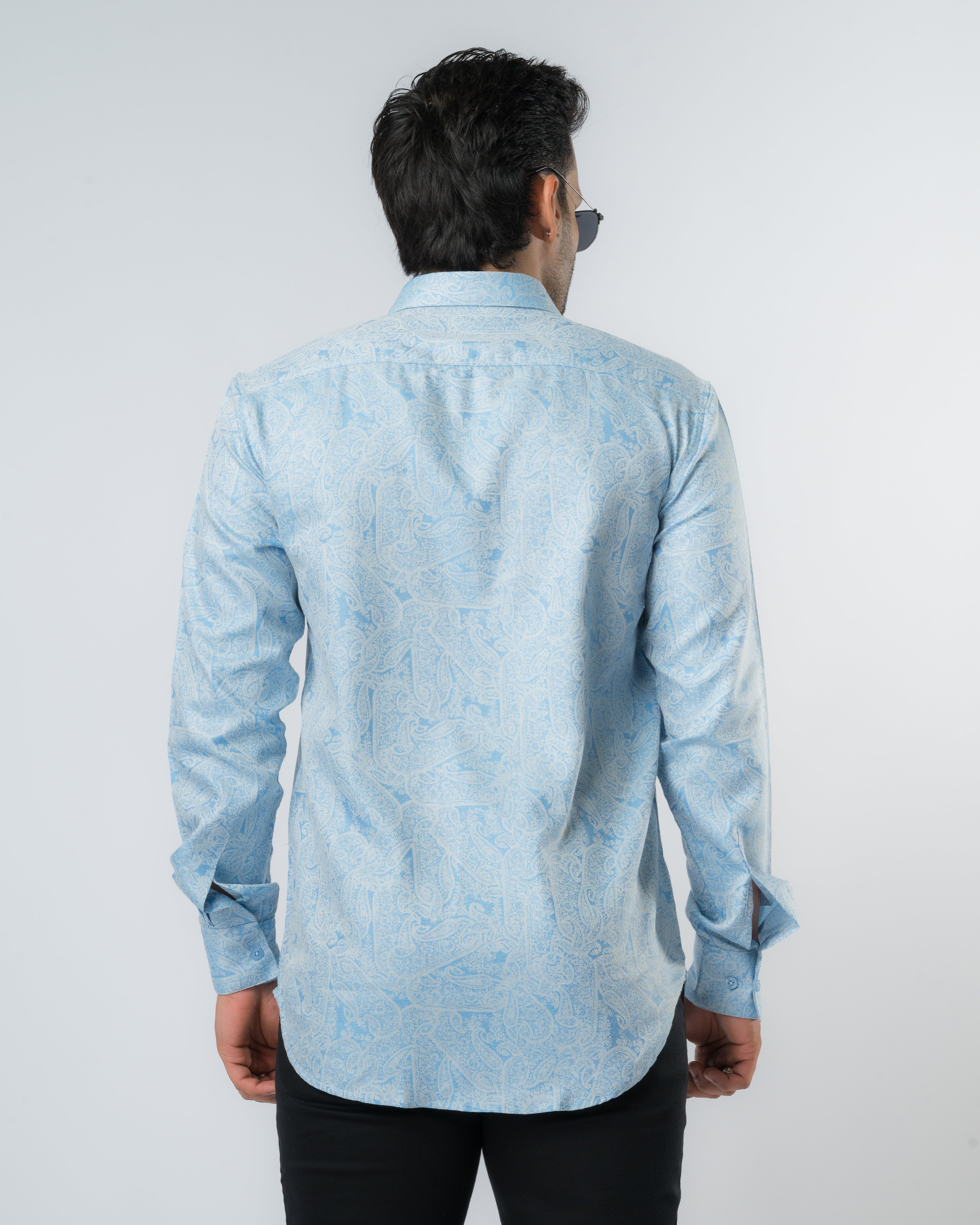 Blue Whisper Jacquard Slim Fit Shirt