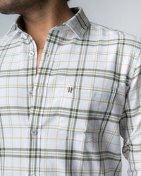 White Melange Regular Fit Shirt