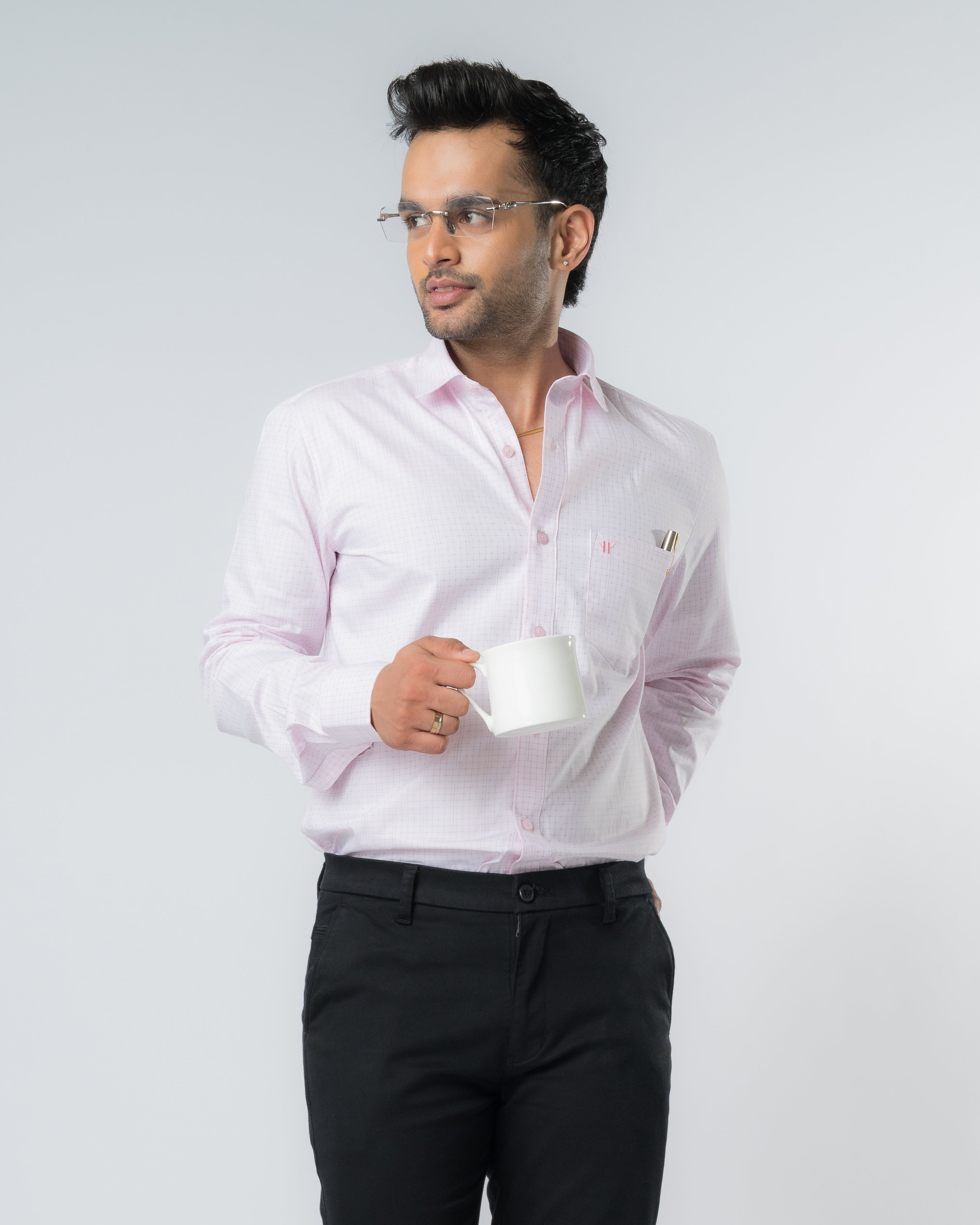 Pastel Pink Slim Fit Shirt