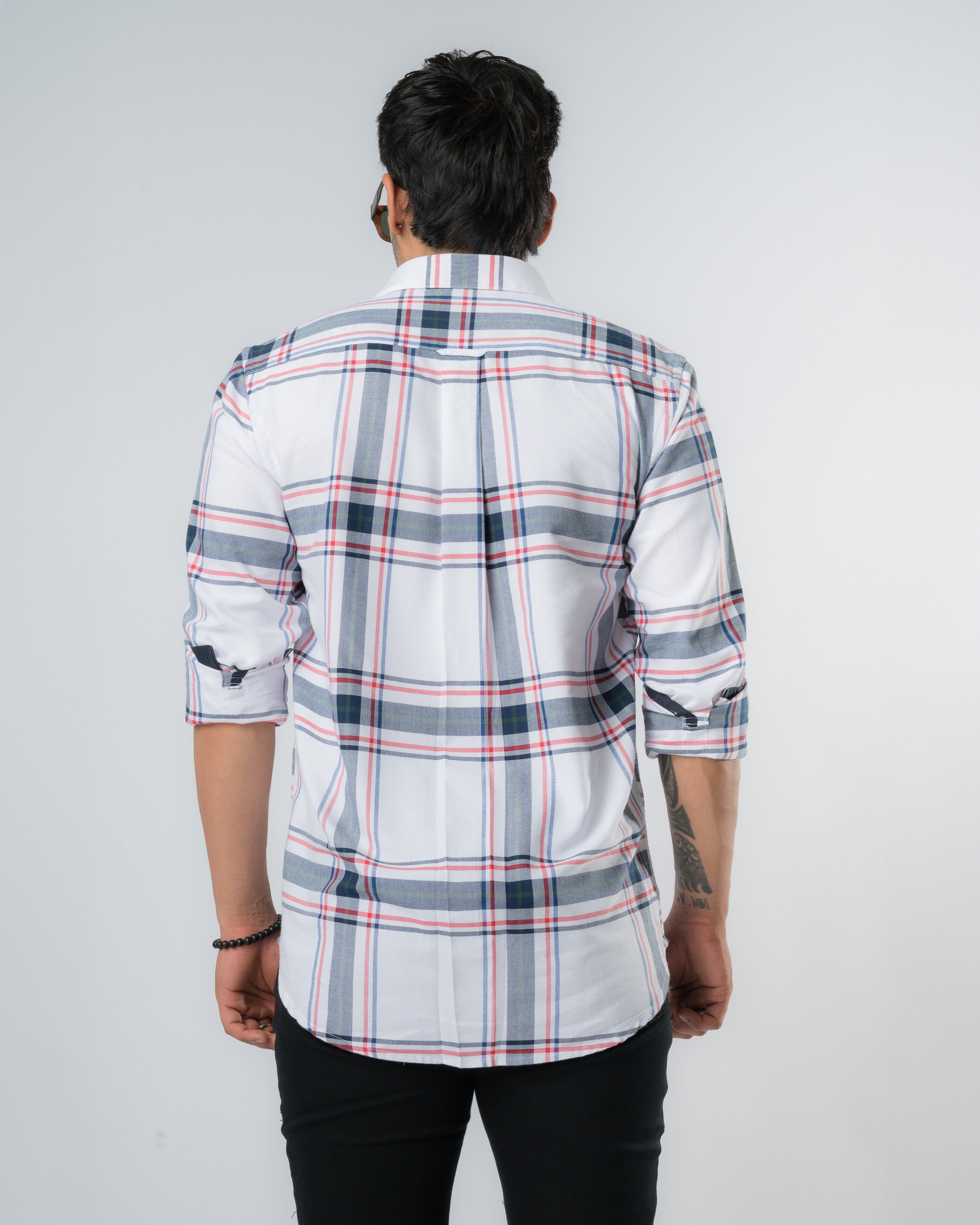 Tricolour Plaid Regular Fit Shirt