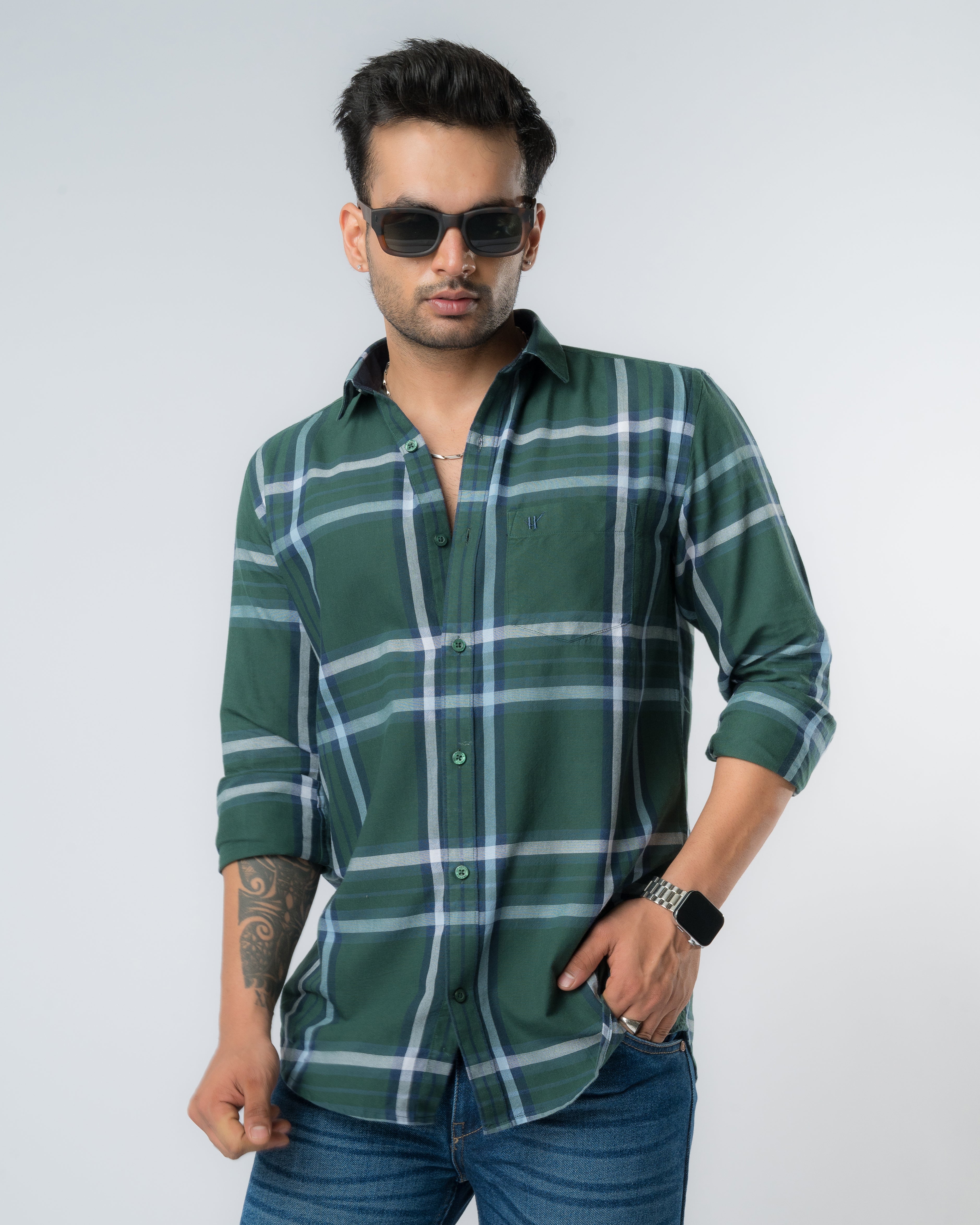 Evergreen Plaid Regular Fit Shirt