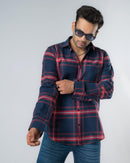 Blue Red Plaid Regular Fit Shirt