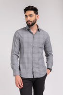 Fossil Grey Checks Slim Fit Shirt