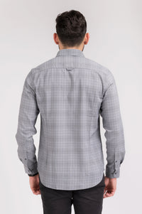 Fossil Grey Checks Slim Fit Shirt