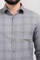 Fossil Grey Checks Slim Fit Shirt