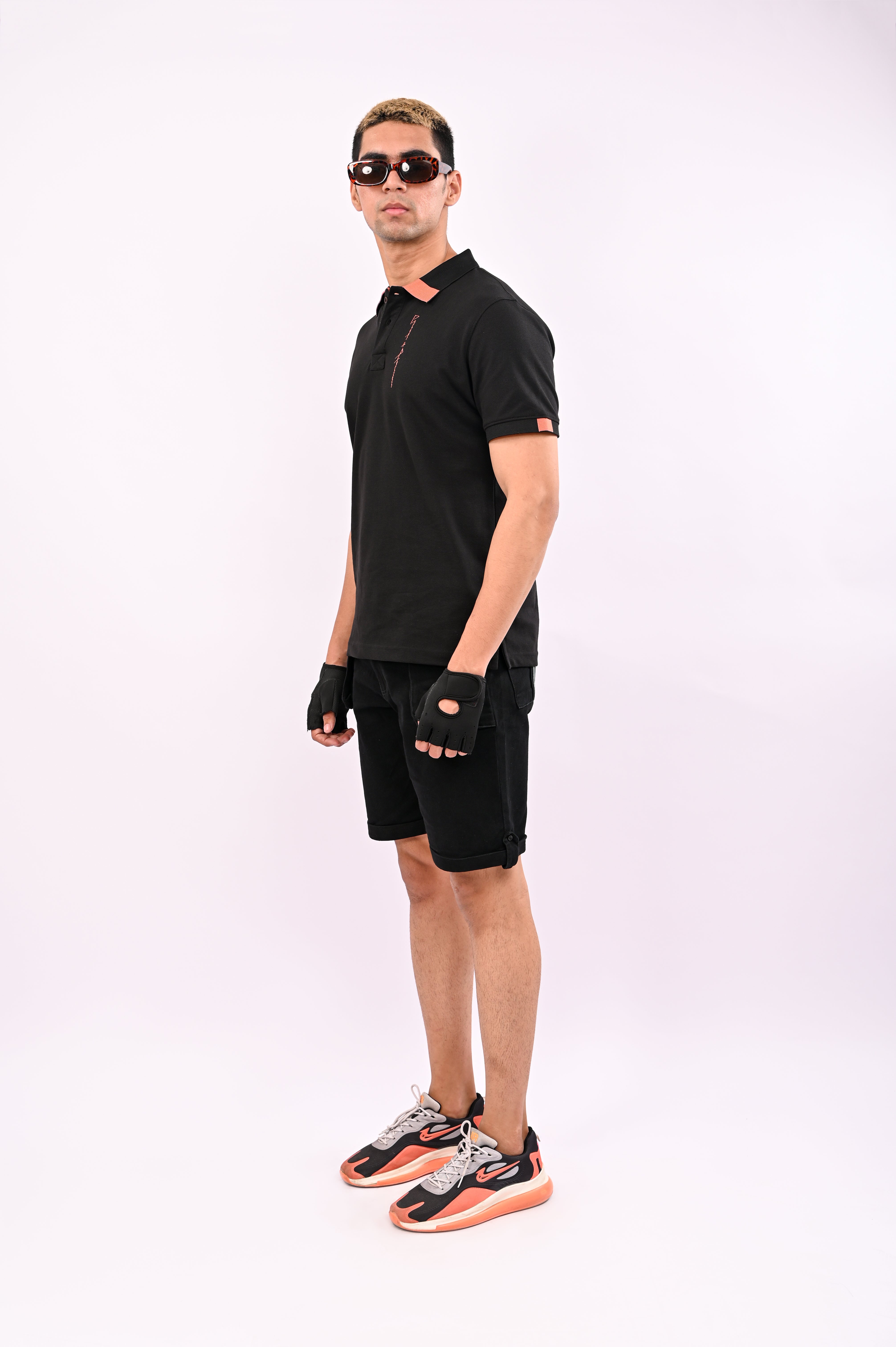 Black Regular Fit Polo T-shirt