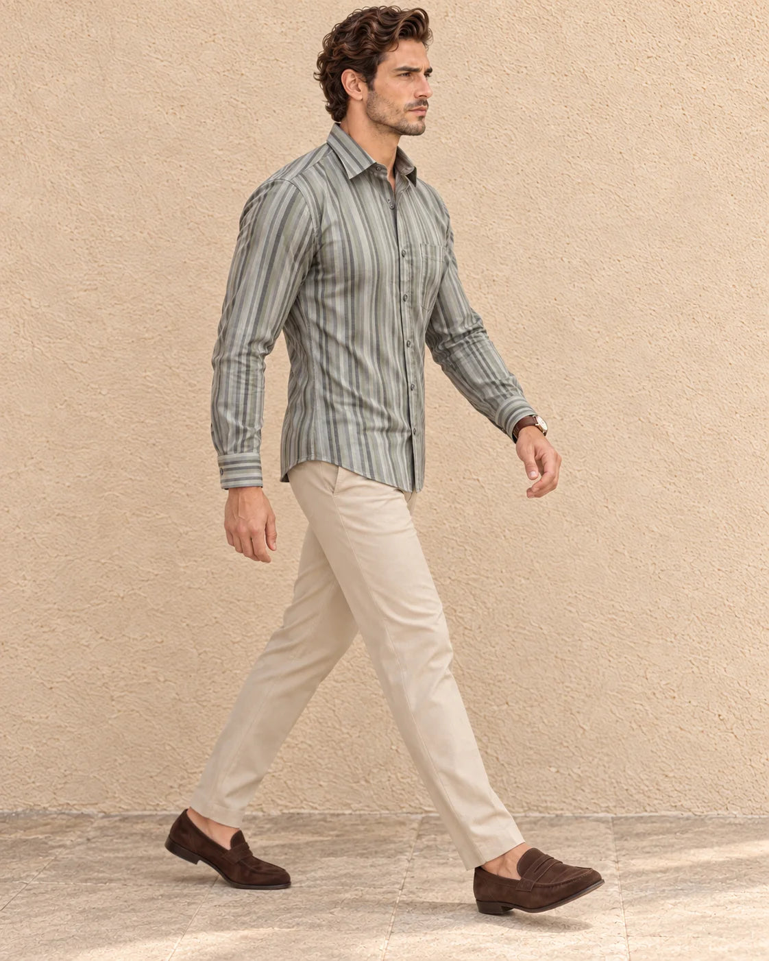 GREEN-PREMIUM MEN'S LINING  SHIRT