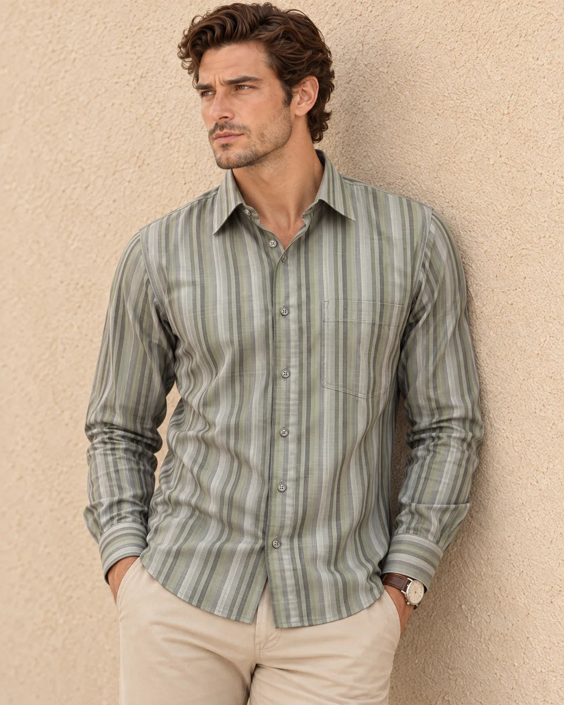 GREEN-PREMIUM MEN'S LINING  SHIRT