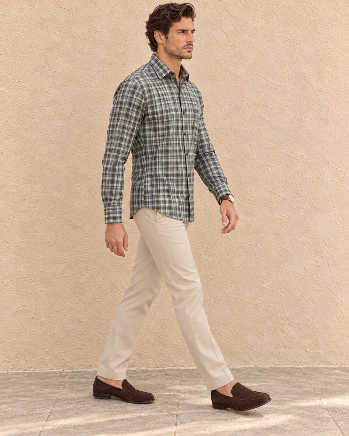 GREY-PREMIUM GIZA COTTON CHECKS SHIRT