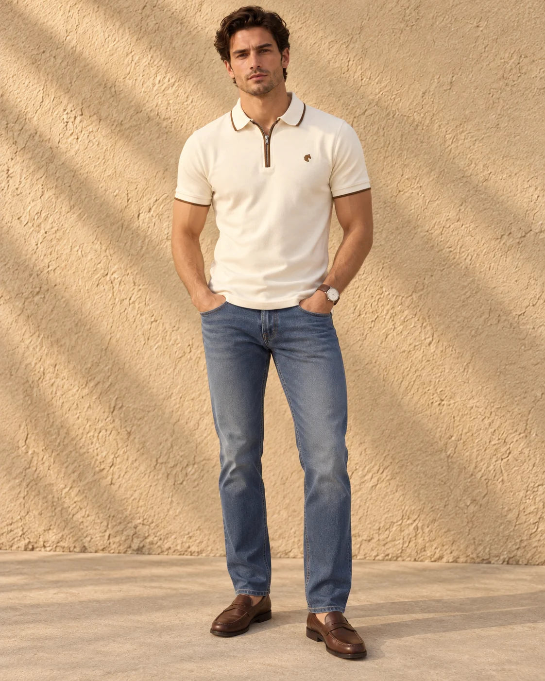MEN'S ZIPPER POLO