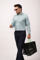 Light Green Satin Slim Shirt