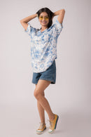 Blue Floral Casual Shirt