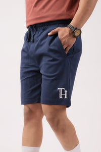 Navy Solid Regular Fit Short