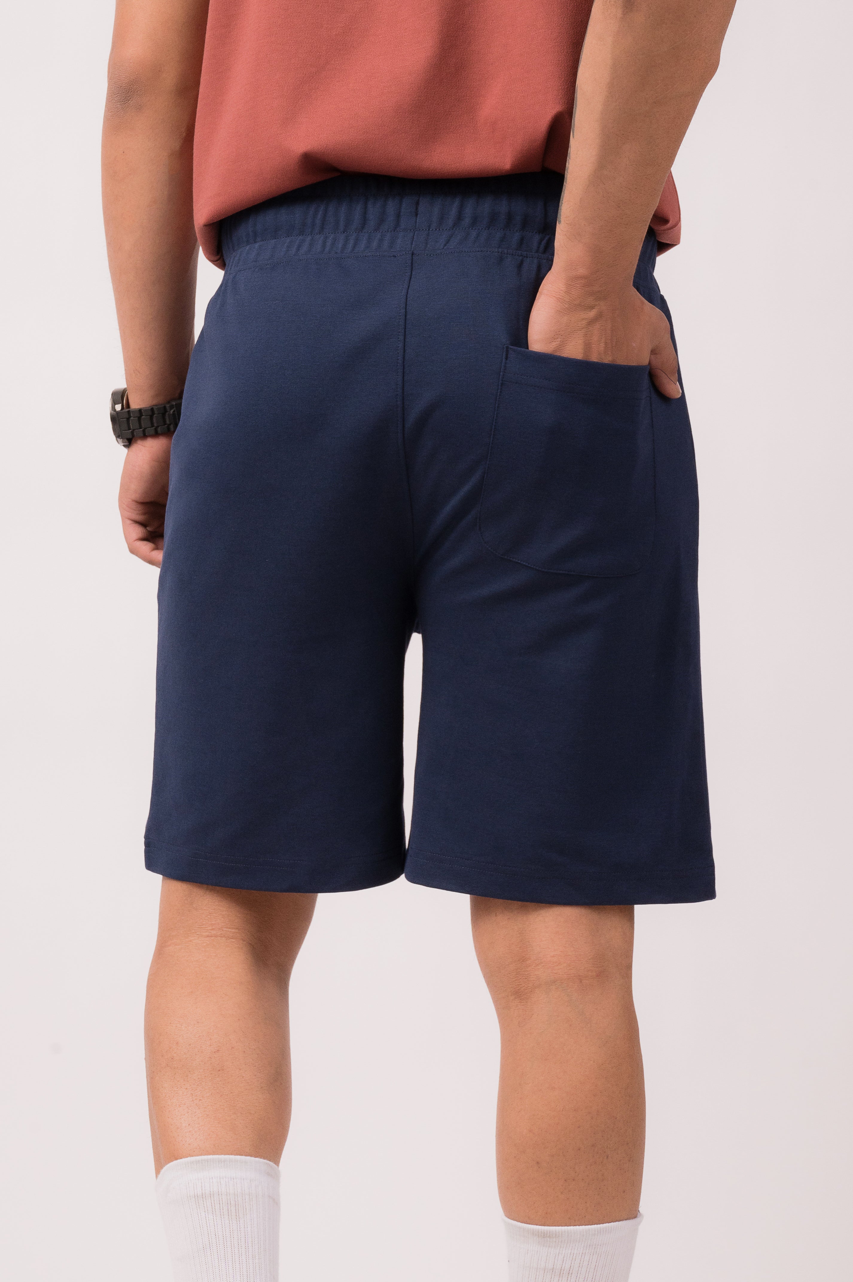 Navy Solid Regular Fit Short