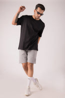 D.Melange Grey Solid Regular Fit Short