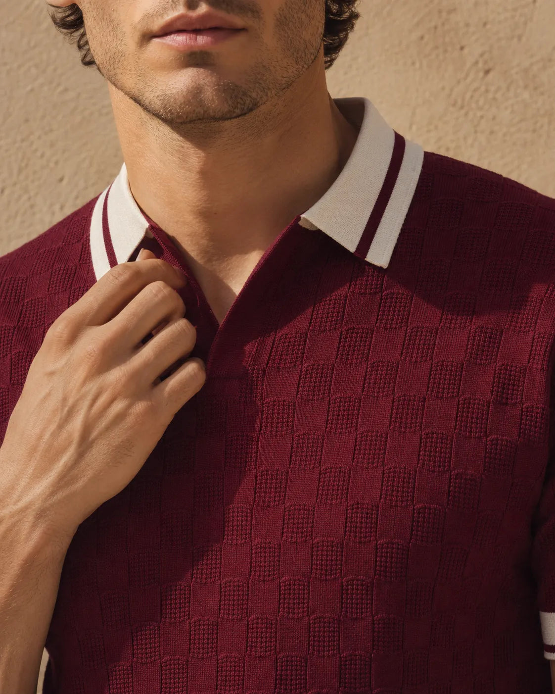 Marun - Men's Premium Flat Knit Polo T-Shirt