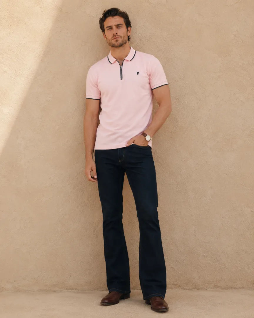 Pink - Men's Zipper Polo