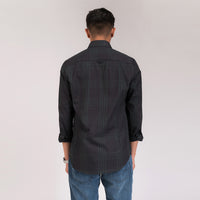 Black Green Printed Slim Fit Shirt