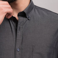Black Soild Regular Fit Shirt