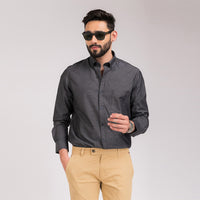 Black Soild Regular Fit Shirt