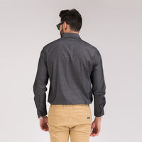 Black Soild Regular Fit Shirt