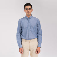 Bluish Grey Solid Regular Fit Shirt