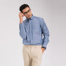 Bluish Grey Solid Regular Fit Shirt