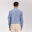 Bluish Grey Solid Regular Fit Shirt