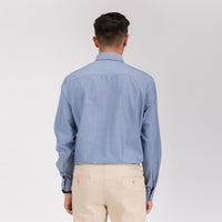 Bluish Grey Solid Regular Fit Shirt