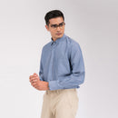 Bluish Grey Solid Regular Fit Shirt
