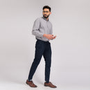 Grey Solid Regular Fit Shirt