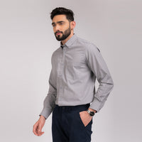 Grey Solid Regular Fit Shirt