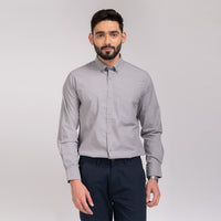 Grey Solid Regular Fit Shirt
