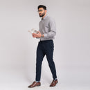 Grey Solid Regular Fit Shirt