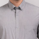 Grey Solid Regular Fit Shirt