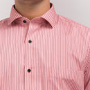 Peach Stripes Regular Fit Shirt