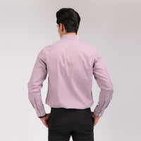 Redish Stripes Regular Fit Shirt