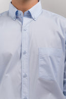 SOLID SATIN-LIGHT BLUE SHIRT