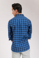 Checked Blue Regular Fit Shirt